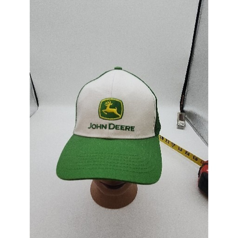 John Deere Green/White Mesh Trucker Hat Adjustable SnapBack One Size New w/ Tags